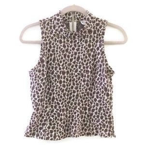 ANTHRO AKEMI+KIN metallic leopard sleeveless top